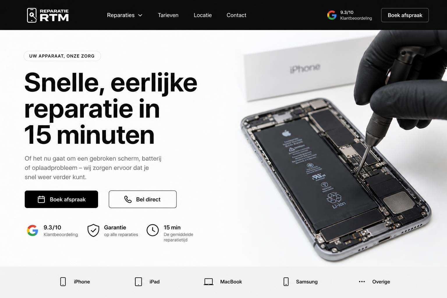 Concept homepagina